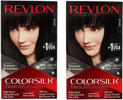 

Revlon Color Silk 1N Black Pack Of 2 Hair Color(Black)