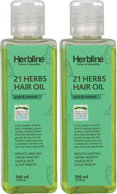 

Herbline 21 Herbs Hair Oil 100ml Pack Of-2 Hair Oil(100 ml)