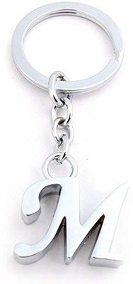 JEWEL Letter Keyring key chain Stainless Steel Alphabet M Pendant Key chains Unisex Key Chain Key Chain