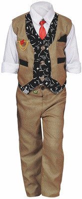 RS Boys Festive & Party, Wedding Shirt, Waistcoat and Pant Set(White Pack of 1)