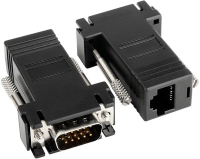 

Ultima Cords & Cables VGA Extender to CAT5 CAT6 RJ45 Network Cable Adapter(Pack of 2) Lan Adapter(50 Mbps)