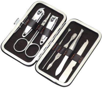 

XIUWEN 7 pieces in 1 package Nail Clipper Kit Nail Care Set Pedicure Scissor Tweezer Knife Ear pick Utility Manicure Set Tools(7 g, Set of 7)