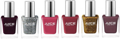 

JUICE LS 6 Coral Pink, Berry, Cinnamon, Mood Maroon, Golden Diva, Silver Diva(Pack of 6)
