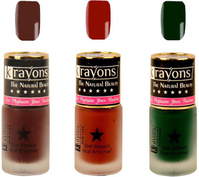 

KRAYONS Gel Base Velvet Super Matte Effect Nail Polish Enamel Color , 5ML Safe Dry Fast Collection For Women (VIOLET SAGA,CHOCOLATE MOCHA,GARDEN FRESH/NATURAL MINT) VIOLET SAGA, CHOCOLATE MOCHA, GARDEN FRESH/NATURAL MINT(Pack of 3)