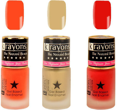 

KRAYONS Gel Base Velvet Super Matte Effect Nail Polish Enamel Color , 5ML Safe Dry Fast Collection For Women (VALENTINE PINK,GOLD RUSH,ORANGE TANGO) VALENTINE PINK, GOLD RUSH, ORANGE TANGO(Pack of 3)