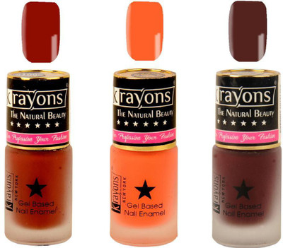 

KRAYONS Gel Base Velvet Super Matte Effect Nail Polish Enamel Color , 5ML Safe Dry Fast Collection For Women (SUGARED PEACH,CHERRY MAROON,CHOCOLATE MOCHA) SUGARED PEACH, CHERRY MAROON, CHOCOLATE MOCHA(Pack of 3)