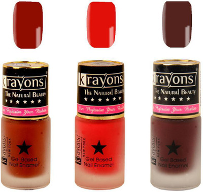 

KRAYONS Gel Base Velvet Super Matte Effect Nail Polish Enamel Color , 5ML Safe Dry Fast Collection For Women (VALENTINE PINK,CHERRY MAROON,CHOCOLATE MOCHA) VALENTINE PINK, CHERRY MAROON, CHOCOLATE MOCHA(Pack of 3)
