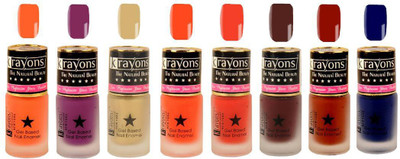 

KRAYONS Gel Base Velvet Super Matte Effect Nail Polish Enamel Color , 5ML Safe Dry Fast Collection For Women (SUGARED PEACH,PURPLE AURA,GOLD RUSH,ORANGE TANGO,SALSA RED,CHERRY MAROON,CHOCOLATE MOCHA,BLUE ILLUSION) SUGARED PEACH, PURPLE AURA, GOLD RUSH, OR