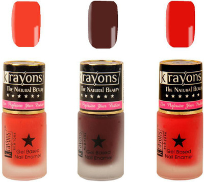 

KRAYONS Gel Base Velvet Super Matte Effect Nail Polish Enamel Color , 5ML Safe Dry Fast Collection For Women (VALENTINE PINK,SALSA RED,CHERRY MAROON) VALENTINE PINK, SALSA RED, CHERRY MAROON(Pack of 3)