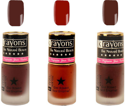 

KRAYONS Gel Base Velvet Super Matte Effect Nail Polish Enamel Color , 5ML Safe Dry Fast Collection For Women (CHERRY MAROON,VIOLET SAGA,CHOCOLATE MOCHA) CHERRY MAROON, VIOLET SAGA, CHOCOLATE MOCHA(Pack of 3)