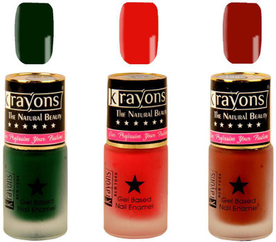 

KRAYONS Gel Base Velvet Super Matte Effect Nail Polish Enamel Color , 5ML Safe Dry Fast Collection For Women (VALENTINE PINK,CHOCOLATE MOCHA,GARDEN FRESH/NATURAL MINT) VALENTINE PINK, CHOCOLATE MOCHA, GARDEN FRESH/NATURAL MINT(Pack of 3)