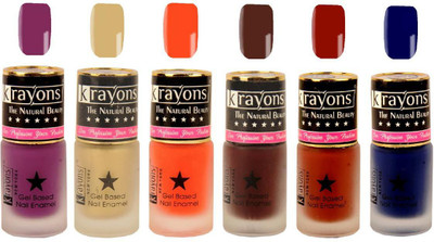 

KRAYONS Gel Base Velvet Super Matte Effect Nail Polish Enamel Color , 5ML Safe Dry Fast Collection For Women (PURPLE AURA,GOLD RUSH,ORANGE TANGO,VIOLET SAGA,CHOCOLATE MOCHA,BLUE ILLUSION) PURPLE AURA, GOLD RUSH, ORANGE TANGO, VIOLET SAGA, CHOCOLATE MOCHA,