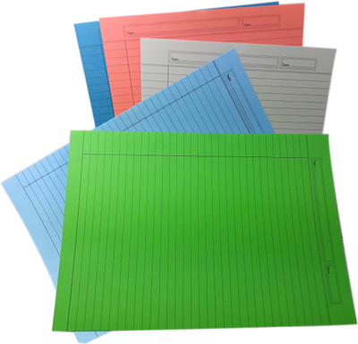 MAJESTIC BASKET High Quality SHEETS FOR PROJECT/ASSIGNMENT [5 Pack of 100 Sheets] Both Side Ruled Lines A4 100 gsm A4 paper(Set of 5, Multicolor)