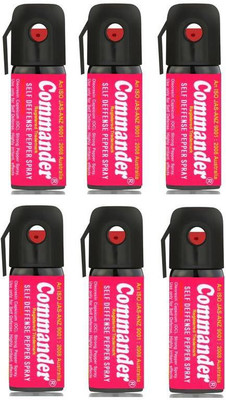 

Commander Self Defense Pepper Spray for Women Safety/Protection, Pack of 6 Pepper Stream Spray