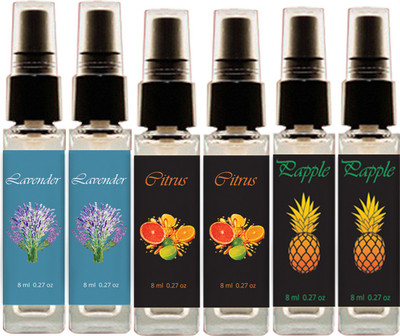

Geeleemitti 0% Alcohol Natural Perfume Pineapple, Citrus, Lavender Fragrance Pocket Perfume Combo Pack of 6, Water Based with 0% Alcohol Perfume - 48 ml(For Men & Women)