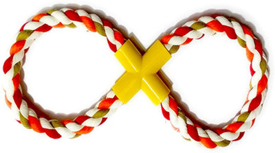 

DOUGE COUTURE Cotton Rope Double Ring Dog Toy | for Medium & Large Dog Breeds | Large | (Multicolor) Cotton Fetch Toy, Chew Toy, Rubber Toy, Squeaky Toy For Dog