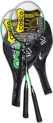 COSCO Majestic Basket Feather Weight / High Tension CB-885 Pack of 2 Green Strung Badminton Racquet(Pack of: 2, 250 g)