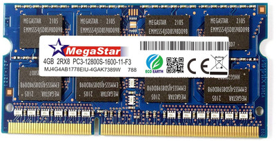

MEGASTAR DDR3 DDR3 4 GB (Dual Channel) Laptop LAPTOP (DDR3-1600 MHZ (PC3-12800S))