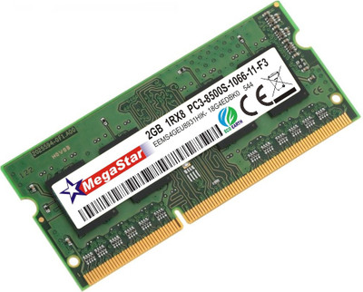 

MEGASTAR DDR3 DDR3 2 GB (Dual Channel) Laptop LAPTOP (DDR3-1066 MHZ (PC3-8500S))(BLUE / GREEN)
