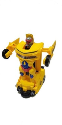 Galaxies Robot Deform Super Speed Car With 3D Special Light -(Yellow)