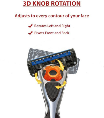 

HAJAMAT Ring Neck Vl Pro - 6 Blade Shaving Razor for men ( 1 Razor Handle + 8 Cartridges)