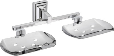 

Jovial 510 Crystal Double Soap Dish, Double Soap Dish Holder, Double Soap Dish Stand, Bathroom Accessories for Home (Glossy Finish, 304 Stainless Steel, Anti Rust, Corrosion Free)(Silver)