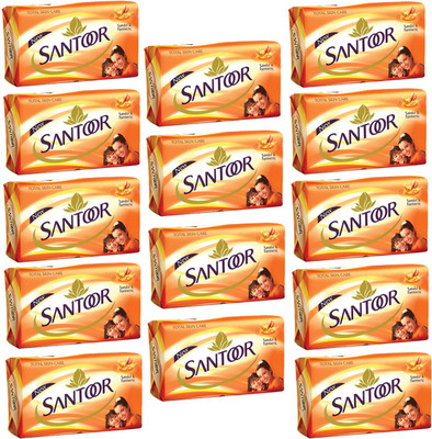 

SANTOOR SOAP SANDAL & TURMERIC TOTAL SKIN CARE(1400 g, Pack of 14)