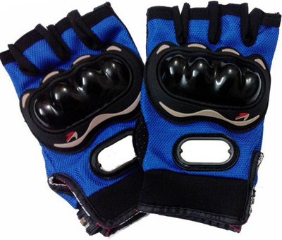 TUHI Biker Half Cut Gloves Driving Gloves(Blue)