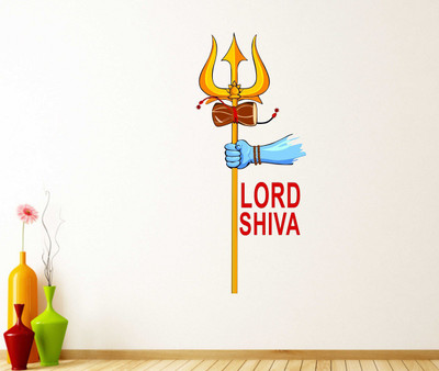 fuzzy 95 cm Lord Shiva Self Adhesive Sticker(Pack of 1)