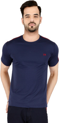 

Awack Solid Men's Round Neck Dark Blue T-Shirt, Navyblue