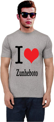 RITZEES Printed Men Round Neck Grey T-Shirt
