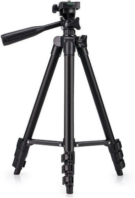 

MobFest TF 3120 Black Tripod for Mobile and Camera with Mobile holder Tripod Kit(Black, Supports Up to 1700 g)