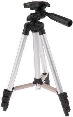 

MobFest Camera Tripod Stand With 3-Way Head Tripod for Digital Camera DV Camcorder, Tripod 3110 with Mobile Phone Holder Mount Tripod(Silver, Black, Supports Up to 1500 g)