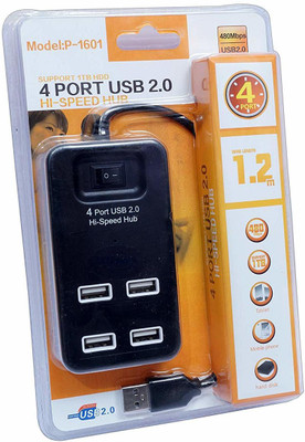 

Ultima Cords & Cables 4 Ports USB 2.0 Hub USB Adapter(Black)