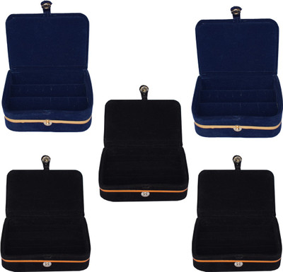 

Aavni Combo Of 3 Ring & 2 Earring Box (pack of 5) Vanity Box(Blue,Black)