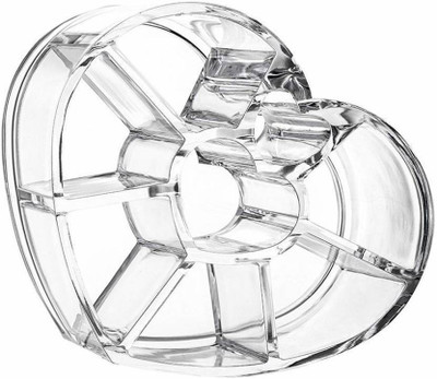 

AMPINITY Heart-shaped Acrylic Makeup Cosmetic Organizer Transparent Lipstick Desktop Storage Box ORGANIZER Vanity Box (clear) Make up storage Vanity Box(Transparent)