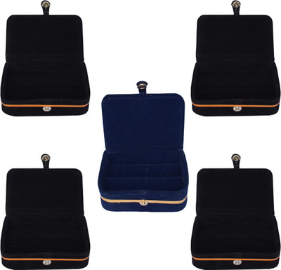 

Aavni Combo Of Ring & Earring Box (pack of 5) Vanity Box(Blue,Black)