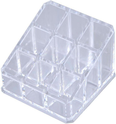 

AMPINITY 9 Grid Makeup Organizer Box Clear Acrylic Cosmetic Organizer Drawer Jewelry Storage Box Jewelry Storage Case Stand 8.5*8.5*6cm Make up storage Vanity Box(Transparent)