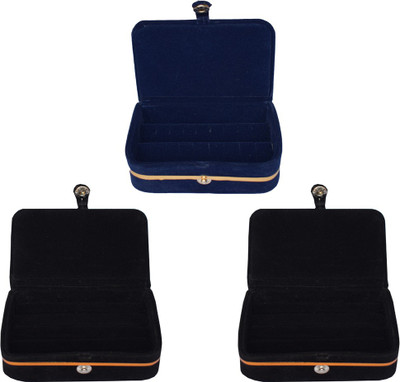 

Aavni Combo Of Ring & Earring Box (pack of 2) Vanity Box(Blue,Black)