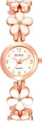 

Genevaa Fascinating Attractive Sober White Flower Golden Chain Designer Casual Watch - For Women