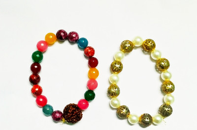 Kanta Astro House Stone, Plastic Onyx Bracelet(Pack of 2)