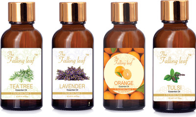 

THE FALLING LEAF PACK OF ESSENTIAL OILS (Tea Tree,Lavender,Orange,Tulsi)(10 ml)
