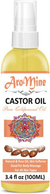 

Aromine 100% Pure & Natural Cold-Pressed, Castor Oil - Moisturizing & Healing, For Dry Skin, Hair Growth - For Skin & Face Hair Care, Eyelashes (100ml) Hair Oil(100 ml)