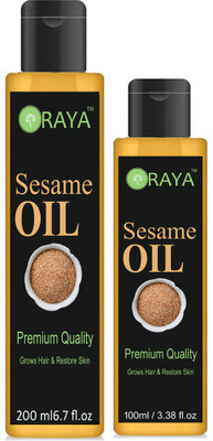 

ORAYA Premium Virgin Sesame Oil Combo pack of 2(200 ml and 100 ml) bottles (300 ml) Hair Oil (300 ml)(300 ml)