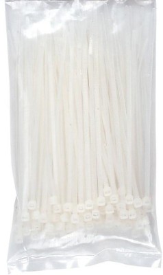 SAIFPRO 100mm x 1.8mm Nylon Cable Tie - White colour Strong Grip-100 PCS Nylon Standard Cable Tie(white Pack of 100)