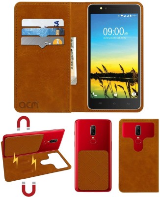ACM Flip Cover for Lava A79(Gold, Cases with Holder, Pack of: 1)