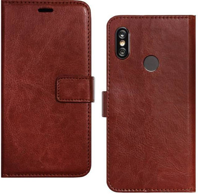 Spicesun Flip Cover for Mi Redmi Y2(Brown)