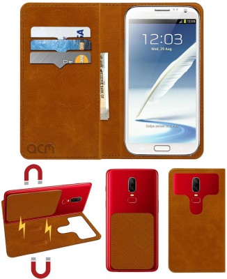 ACM Flip Cover for Samsung Galaxy Note 2(Gold, Cases with Holder, Pack of: 1)