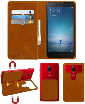 ACM Flip Cover for Mi Redmi Note 2 Prime(Gold, Cases with Holder, Pack of: 1)