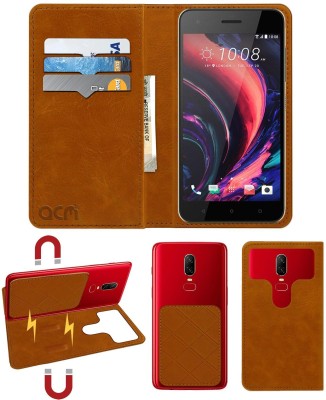 ACM Flip Cover for Htc Desire 10 Pro Dual Sim(Gold, Cases with Holder, Pack of: 1)